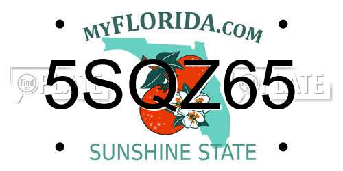 5SQZ65 Florida License Plate
