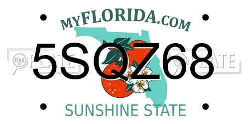 5SQZ68 Florida License Plate