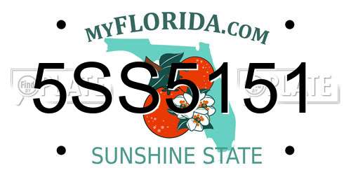 5SS5151 Florida License Plate