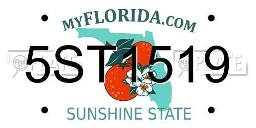 5ST1519 Florida License Plate