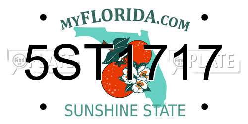 5ST1717 Florida License Plate