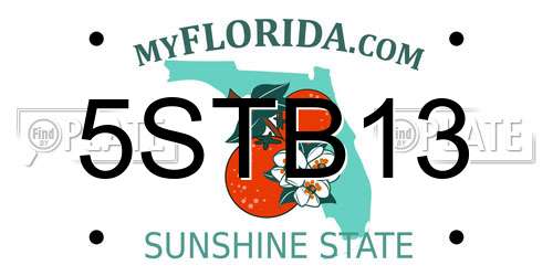 5STB13 Florida License Plate