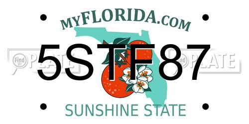 5STF87 Florida License Plate