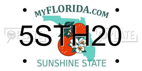 5STH20 Florida License Plate