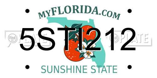 5STI212 Florida License Plate