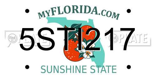 5STI217 Florida License Plate