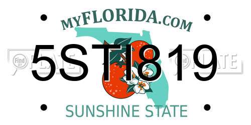 5STI819 Florida License Plate