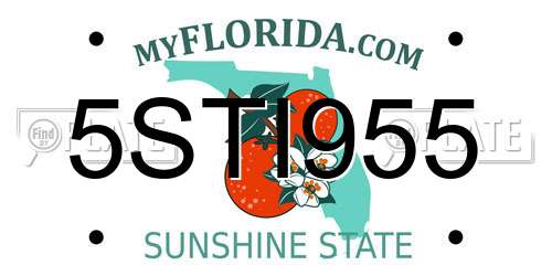 5STI955 Florida License Plate