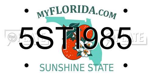 5STI985 Florida License Plate