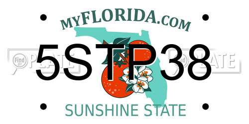 5STP38 Florida License Plate