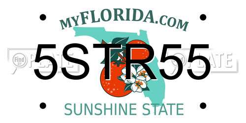 5STR55 Florida License Plate