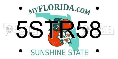 5STR58 Florida License Plate