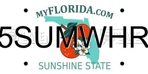 5SUMWHR Florida License Plate