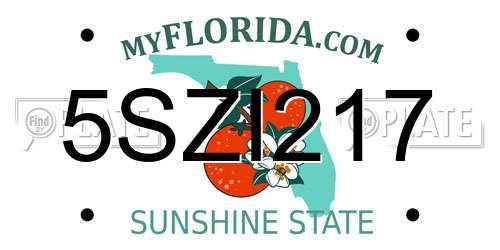 5SZI217 Florida License Plate