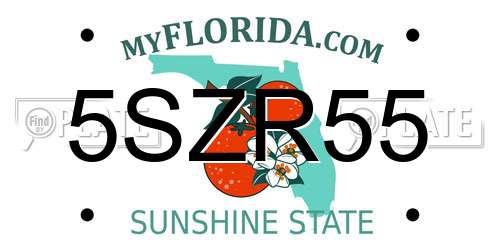 5SZR55 Florida License Plate