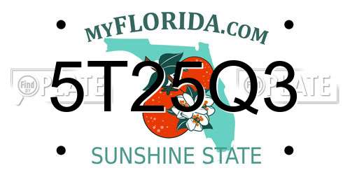 5T25Q3 Florida License Plate