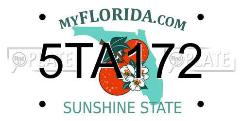 5TA172 Florida License Plate