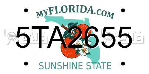 5TA2655 Florida License Plate