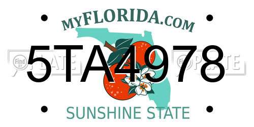 5TA4978 Florida License Plate
