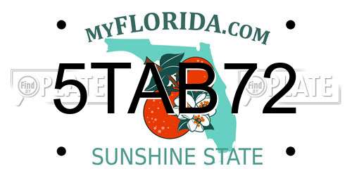 5TAB72 Florida License Plate