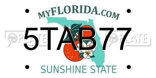 5TAB77 Florida License Plate