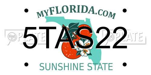 5TAS22 Florida License Plate