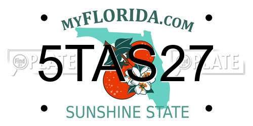 5TAS27 Florida License Plate