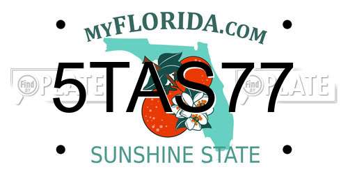 5TAS77 Florida License Plate