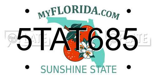 5TAT685 Florida License Plate