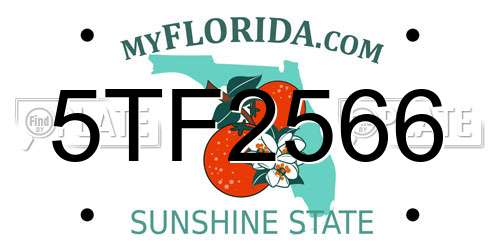 5TF2566 Florida License Plate