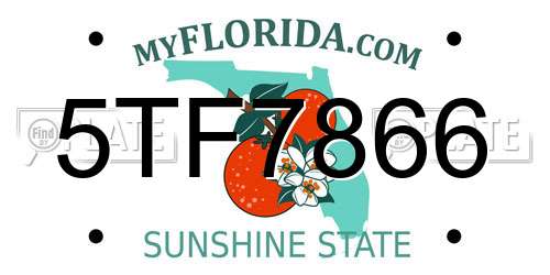 5TF7866 Florida License Plate