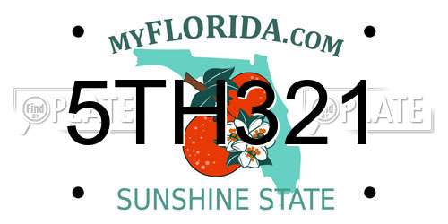 5TH321 Florida License Plate