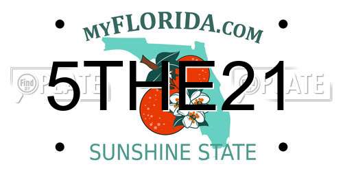 5THE21 Florida License Plate