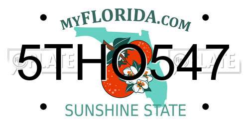5THO547 Florida License Plate