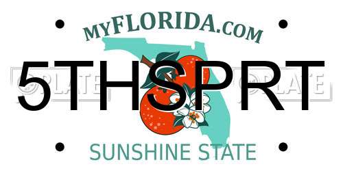 5THSPRT Florida License Plate