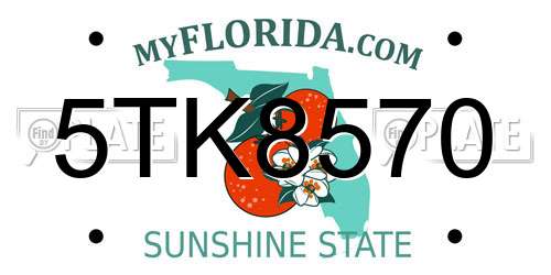 5TK8570 Florida License Plate