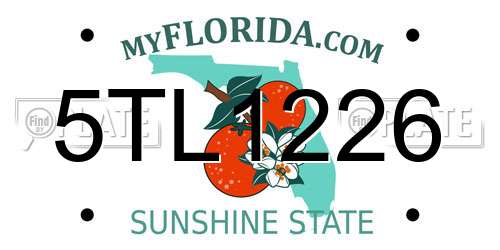 5TL1226 Florida License Plate