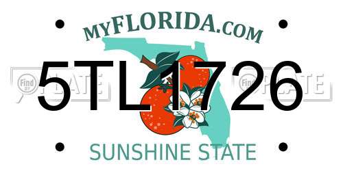 5TL1726 Florida License Plate