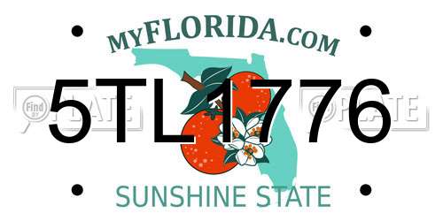 5TL1776 Florida License Plate