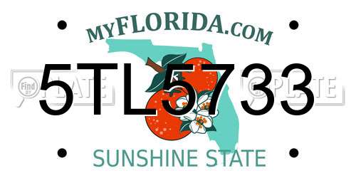 5TL5733 Florida License Plate