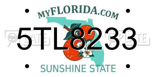5TL8233 Florida License Plate