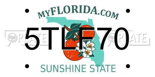 5TLF70 Florida License Plate