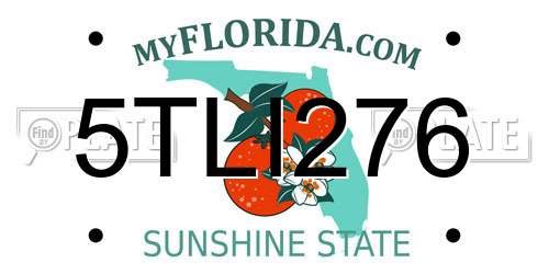 5TLI276 Florida License Plate