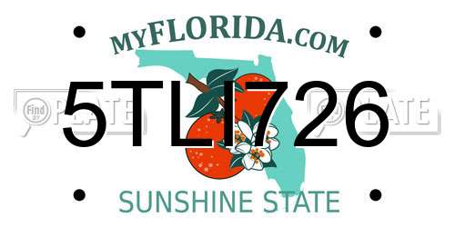 5TLI726 Florida License Plate