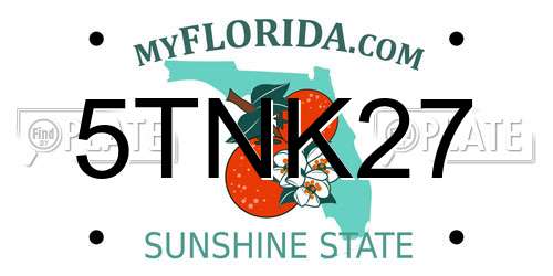 5TNK27 Florida License Plate