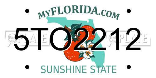 5TO2212 Florida License Plate