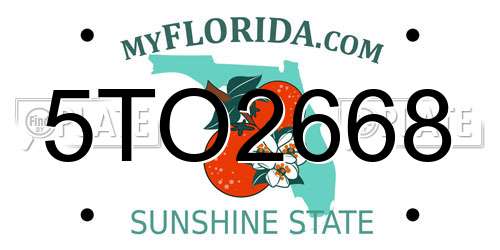 5TO2668 Florida License Plate