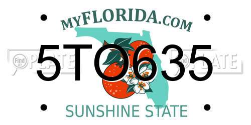 5TO635 Florida License Plate