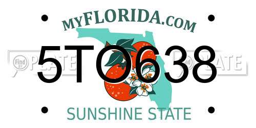 5TO638 Florida License Plate