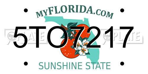 5TO7217 Florida License Plate